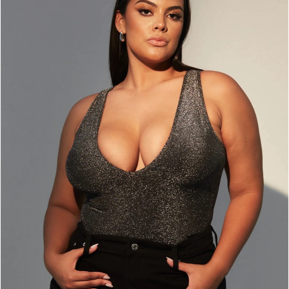 Klassy Network Black Glitter Bodysuit